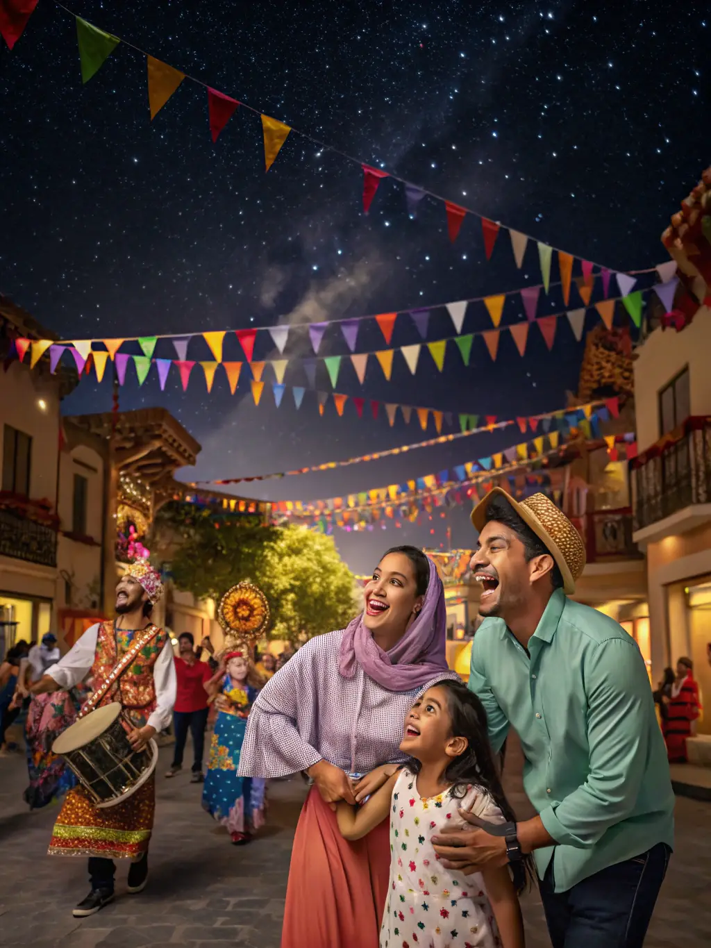 A dynamic image of a cultural festival, showcasing various art installations and community members participating in interactive exhibits.